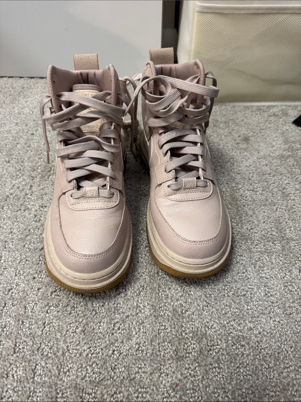 Nike Women's Lace-Up High-Top Boots in Blush Pink